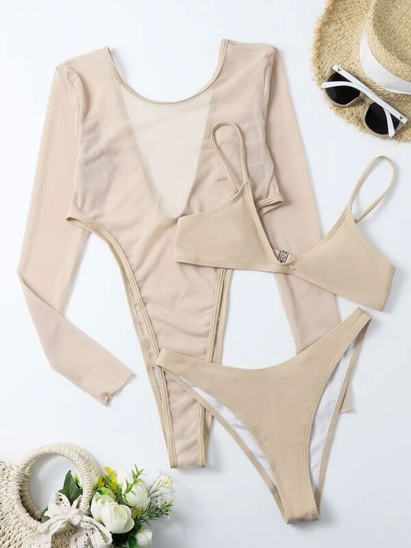 Bikini cortado alto a la venta en Shein