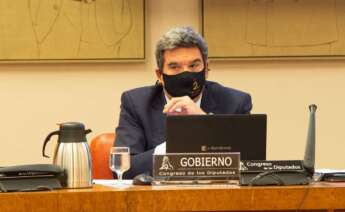 El ministro de Inclusión, Seguridad Social y Migraciones, José Luis Escrivá, en una comparecencia en la Comisión del Pacto de Toledo. Congreso.