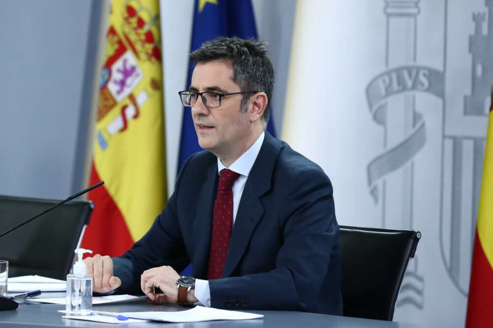 Félix Bolaños ha confirmado la exhumación de Primo de Rivera. // Foto: Pool Moncloa