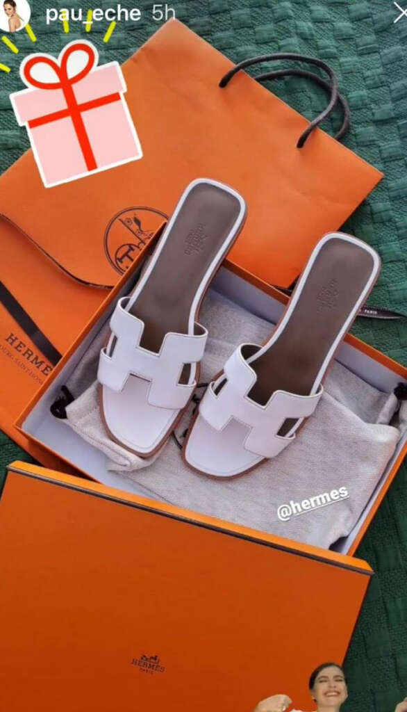 Sandalias de Hermès en la cuenta de Instagram de Paula Echevarría