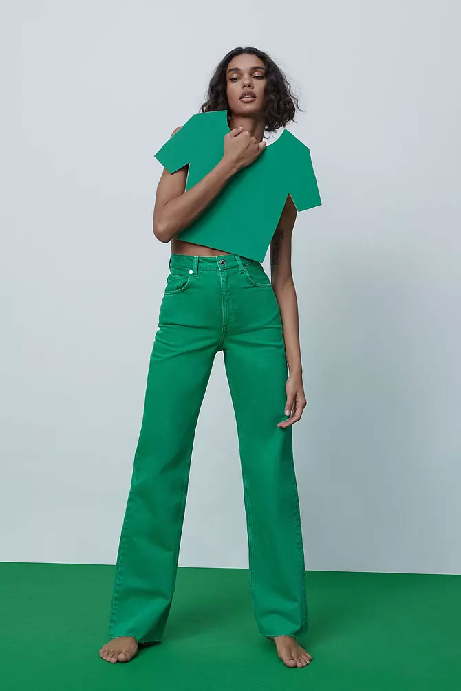 Vaqueros verdes de Zara