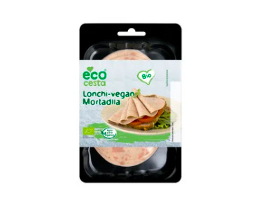 Las lonchas veganas ecológicas sabor mortadela ECOCESTA 100 g. que venden en Alcampo