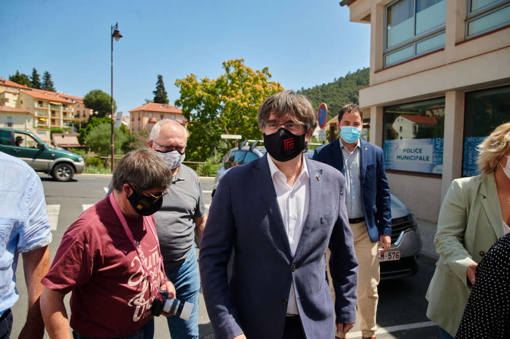 El expresidente Carles Puigdemont, en un acto político en Francia / Julio Díaz (JxCat)