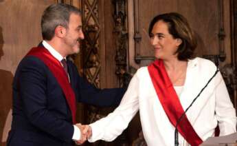 La alcaldesa de Barcelona, Ada Colau, con el primer teniente de alcalde, Jaume Collboni, en una imagen de archivo / EFE