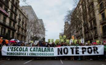 Imagen de archivo de una manifestación de apoyo al modelo de inmersión lingüística, que actualmente se aplica en Cataluña / EFE