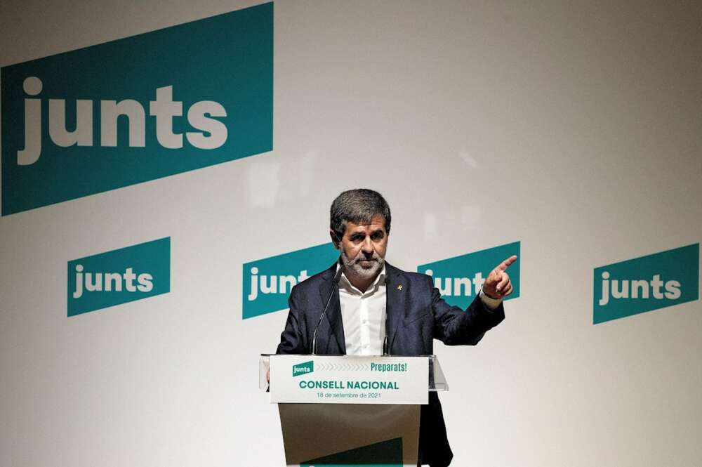 Junts carga contra la mesa de diálogo: “Sabían que llevaríamos sí o sí la autodeterminación” . En la imagen, el secretario general, Jordi Sànchez, en su intervención de este sábado en el consell del partido. EFE/Alberto Estévez