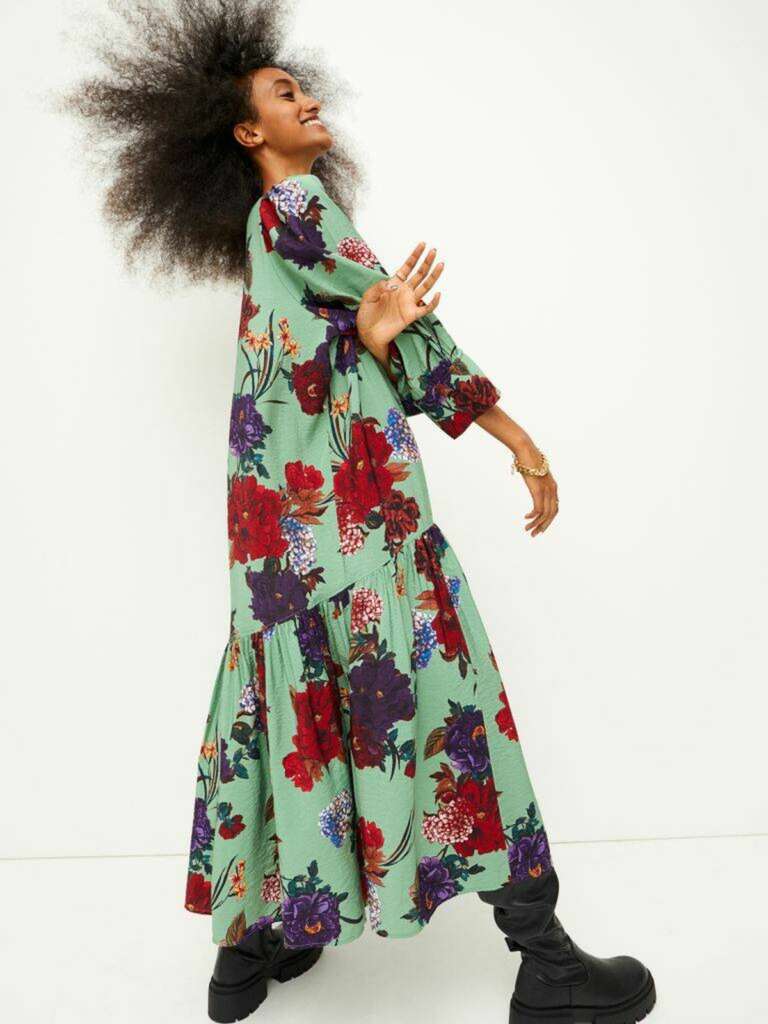 Vestido verde flores h&m cheap