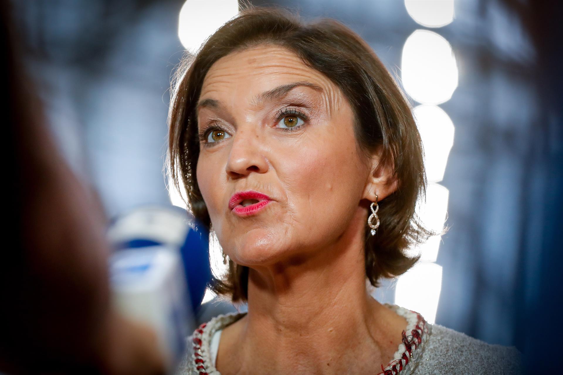 Reyes Maroto interviene en el Consejo Europeo de Competitividad. La ministra de Industria ha llevado a Bruselas sus reivindicaciones para mejorar la fabricación de microchips. EFE/EPA/STEPHANIE LECOCQ
