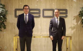 (Izda) El presidente de la CEOE, Antonio Garamendi, y el presidente de Sagardoy Abogados, Íñigo Sagardoy (dcha) - CEOE