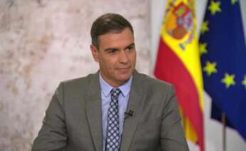 Pedro Sánchez, en la entrevista concedida a RTVE desde Moncloa.