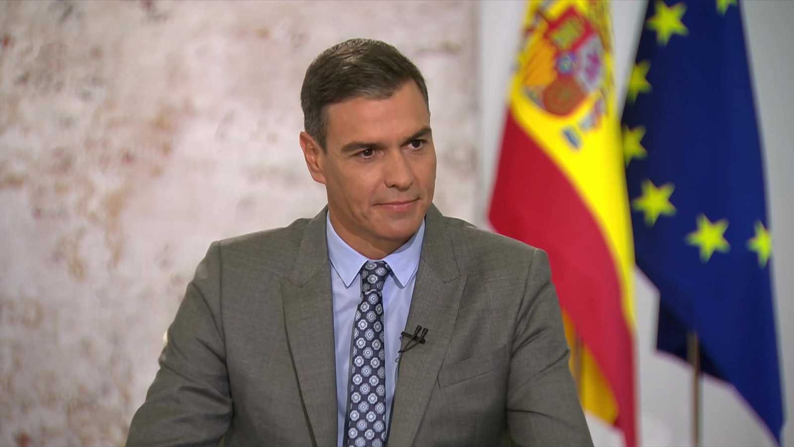 Pedro Sánchez, en la entrevista concedida a RTVE desde Moncloa.