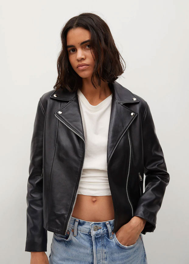 Cazadora biker de Mango