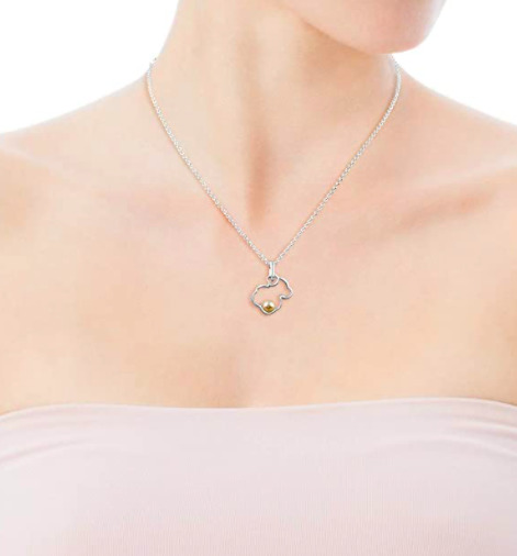 El Collar TOUS Silueta de plata de primera ley con perla a la venta en Amazon