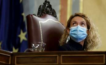 La presidenta de la cámara, Meritxell Batet, durante el pleno del Congreso de los Diputados este miércoles en Madrid. EFE/ Mariscal