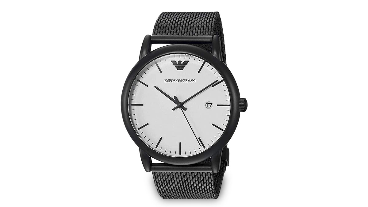 Reloj analógico de cuarzo con correa de acero inoxidable de Emporio Armani, en Amazon