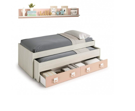 El conjunto de cama nido y estantería que venden en Carrefour