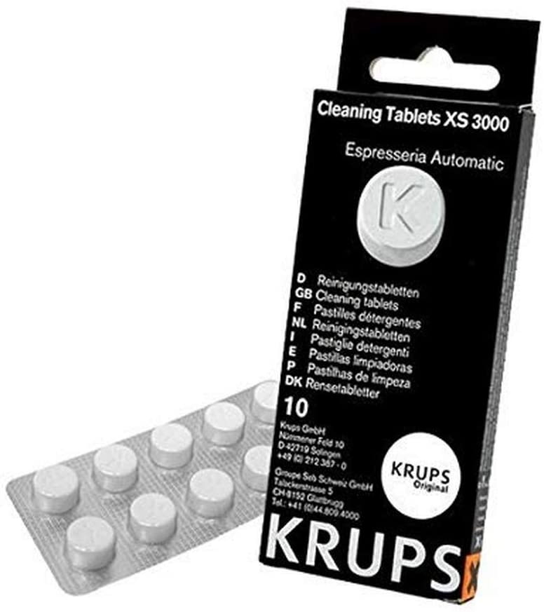 Las Pastillas XS300010 limpiadoras para máquinas de café de la marca Krups a la venta en Amazon