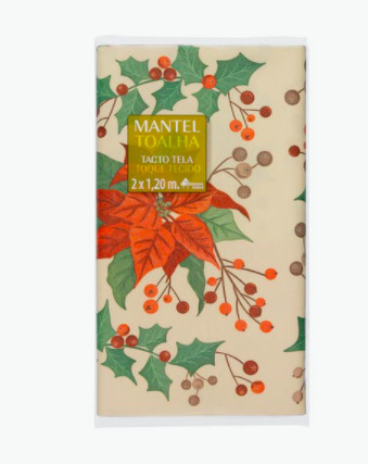 El Mantel tacto tela decoración poinsettia Navidad de Mercadona