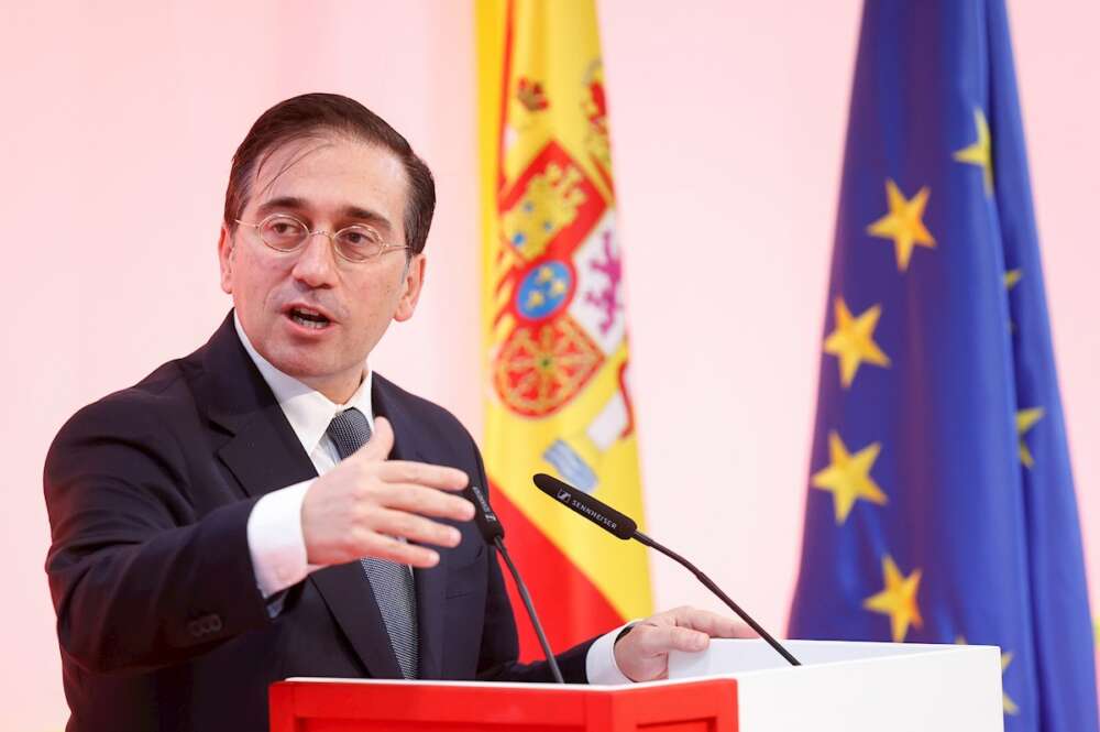 El ministro de Exteriores, José Manuel Álbares, en una rueda de prensa. EFE/ Chema Moya