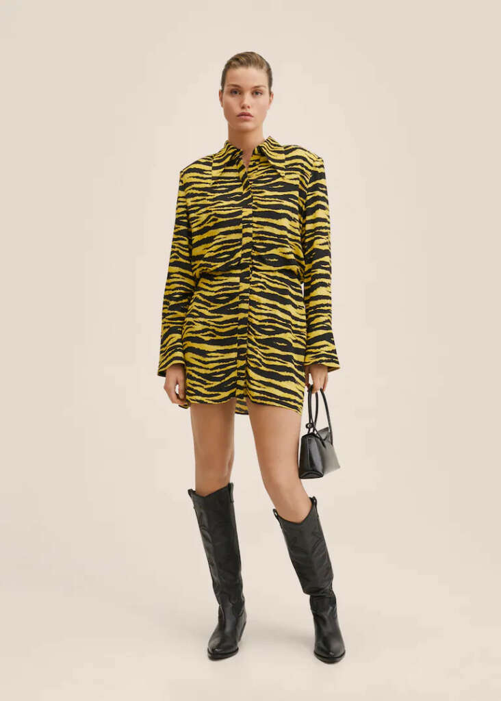 Vestido de animal print de Mango