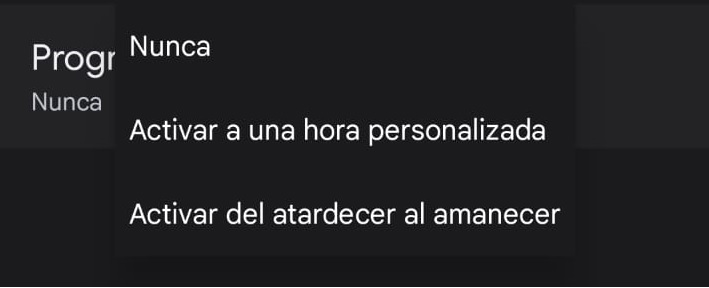 Cómo activar la programación del modo oscuro en Androic