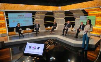 De izquierda a derecha: Blanca Sorigué, Pere Navarro, José Luis Bonet, José Manuel Pérez y Carme Atigas durante el acto de clausura de la BWAW