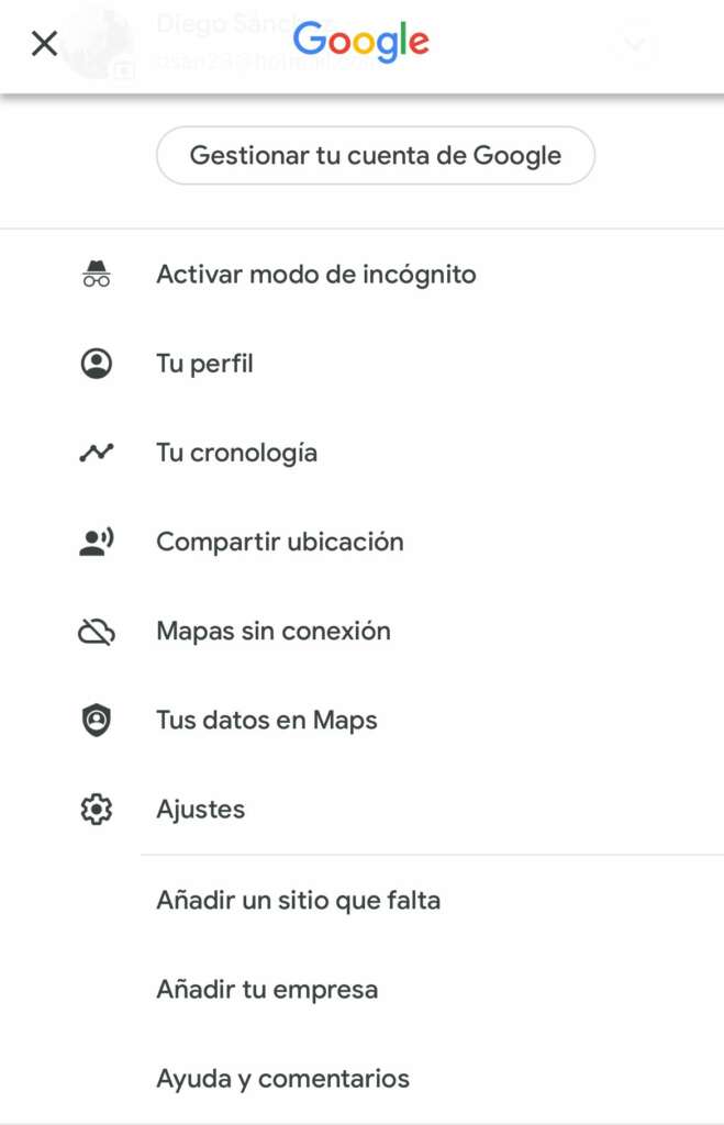 La opción 'Compartir Ubicación', de Google Maps.