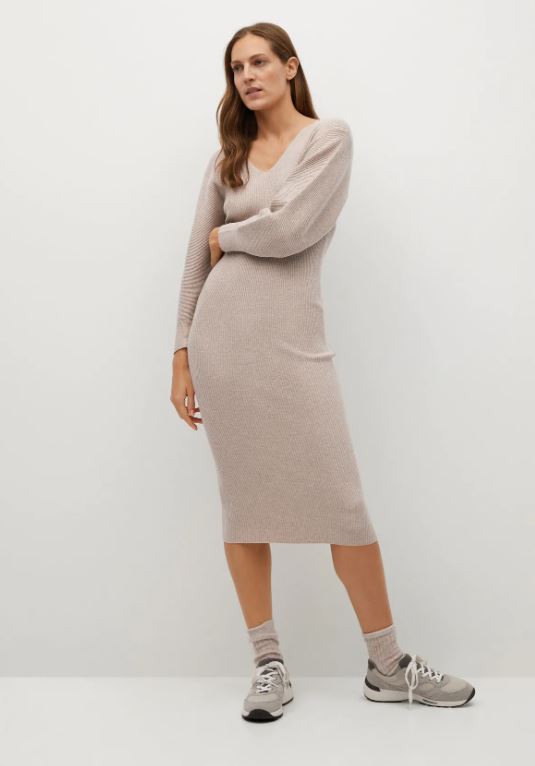 El vestido punto de canalé más favorecedor de Mango por menos de 10 euros - Digital
