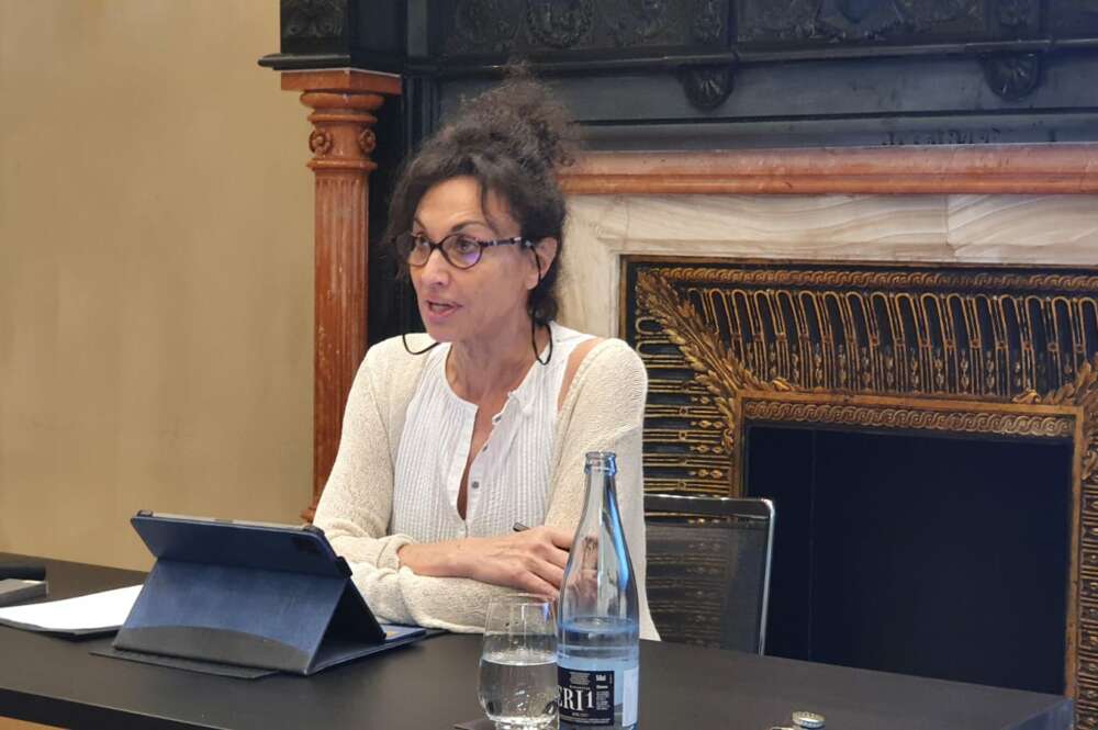 Rosa Cañadas en la presentación de su precandidatura a la presidencia del Cercle d'Economia