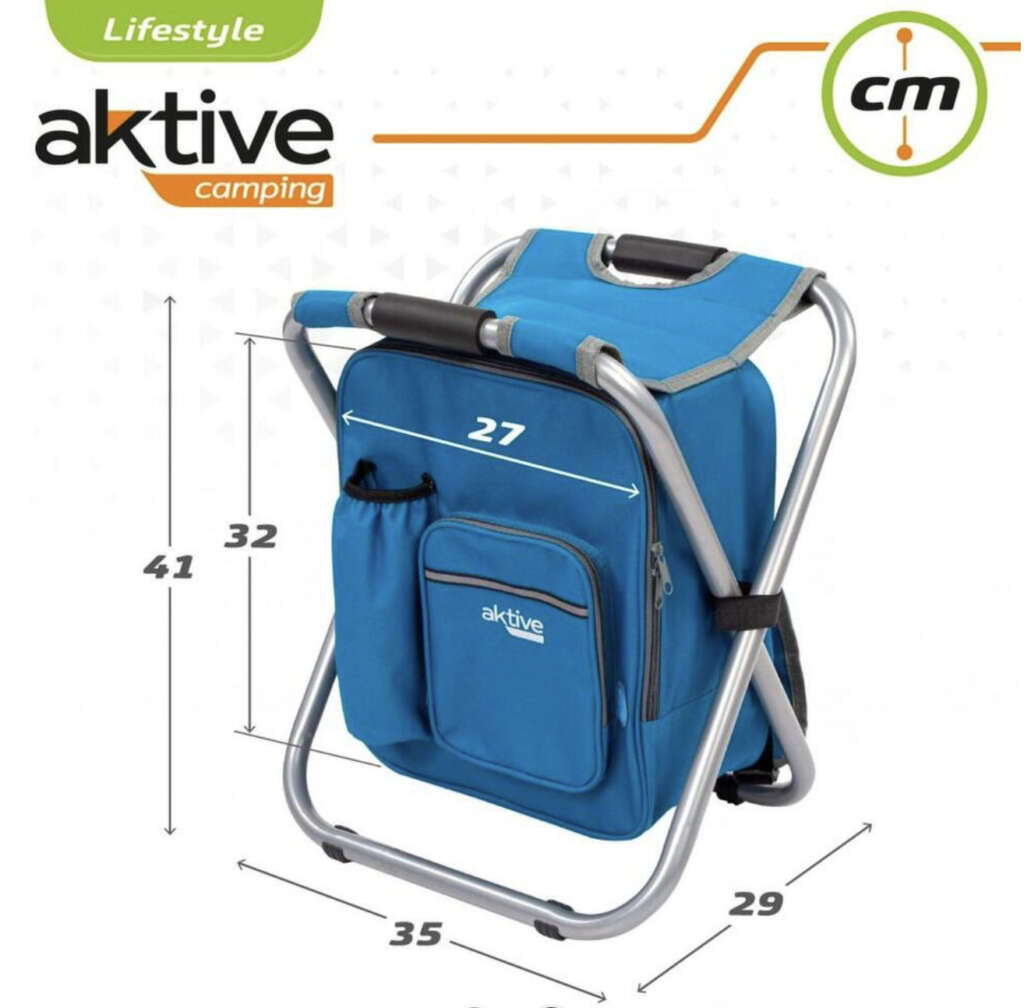 Mochila nevera con taburete de Decathlon