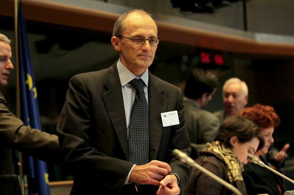 El presidente del Consejo de Supervisión del Banco Central Europeo (BCE), Andrea Enria. EFE/OLIVIER HOSLET