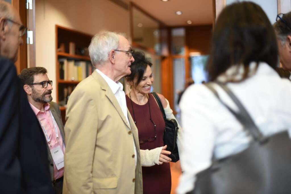 Rosa Cañadas con Antón Costas tras votar en las elecciones del Cercle. Imagen: Cercle d'Economia