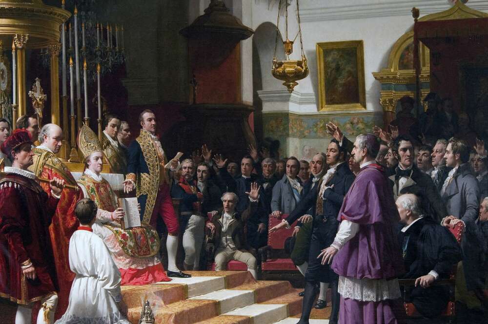 Juramento de las Cortes de Cádiz en la Iglesia mayor parroquial de San Fernando. Wikipedia.
