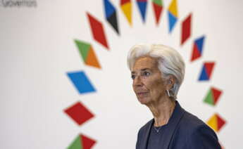 Prague (Czech Republic), 09/09/2022.- President of the European Central Bank Christine Lagarde arrives for the European Economic and Financial Affairs Ministerial Meeting in Prague, Czech Republic, 09 September 2022. (República Checa, Praga) EFE/EPA/MARTIN DIVISEK