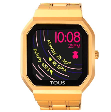 Reloj smartwatch B-Connect de acero IP dorado Tous