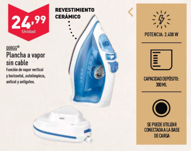 Plancha de vapor Aldi