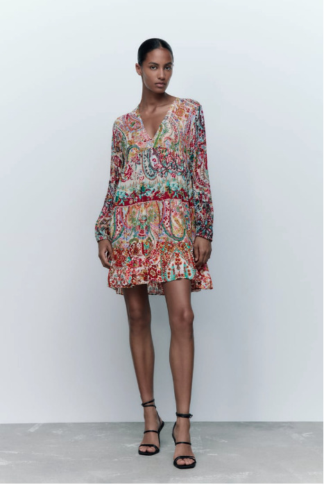 VESTIDO ESTAMPADO BOHO ZARA