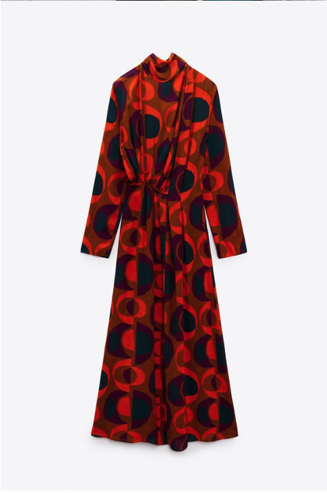 VESTIDO MIDI ESTAMPADO ZARA