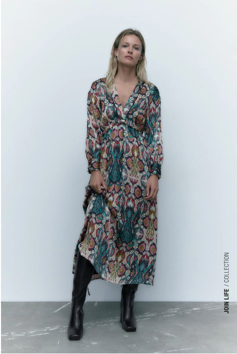 VESTIDO ESTAMPADO BOHO ZARA