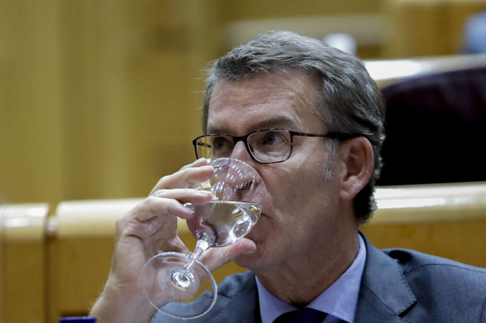 MADRID, 20/09/2022.-El líder del PP, Alberto Núñez Feijóo durante el pleno del Senado, este martes en Madrid. EFE / JuanJo Martín