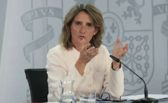 MADRID, 11/10/2022.- La ministra de Transición Ecológica, Teresa Ribera durante la rueda de prensa tras el Consejo de Ministros celebrado este martes en La Moncloa. EFE/ Fernando Alvarado