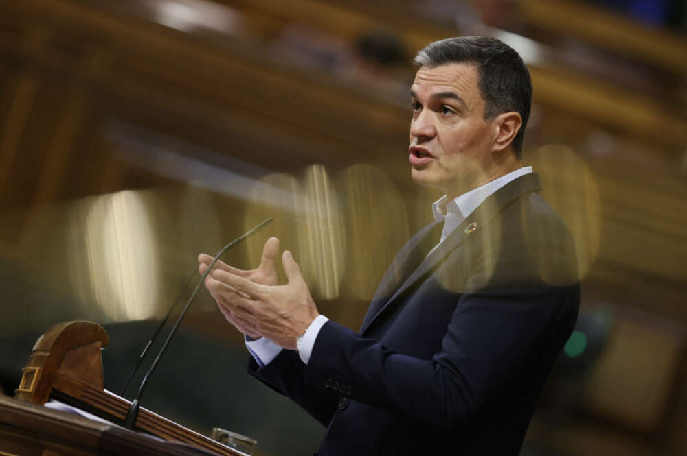 El presidente del Gobierno, Pedro Sánchez, en una comparecencia en el Congreso de los Diputados el pasado 13 de octubre. EFE/ Javier Lizón.