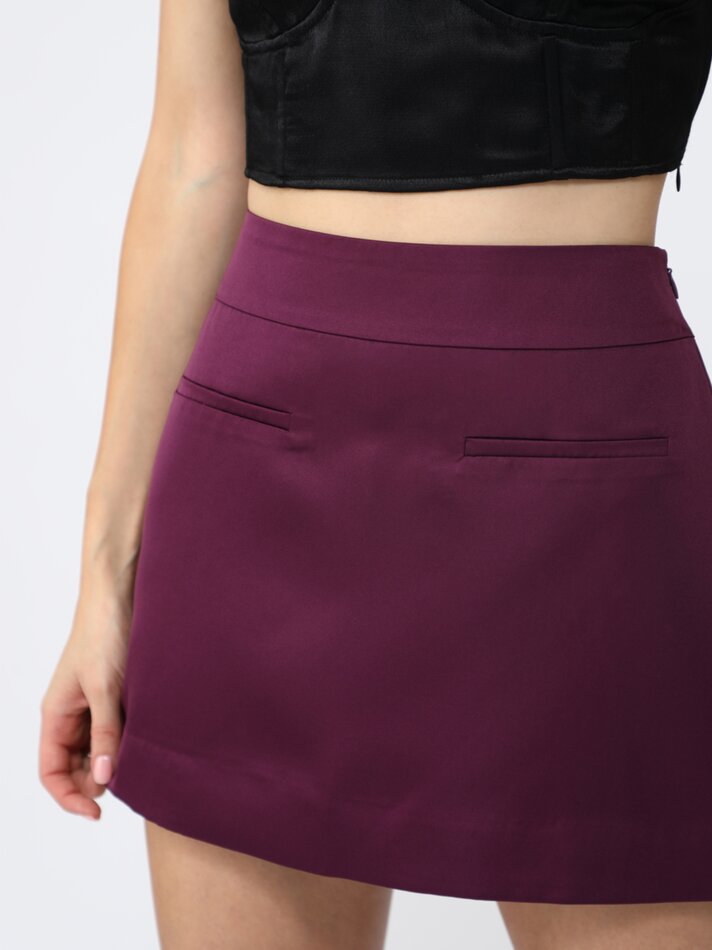 Falda mini satinada