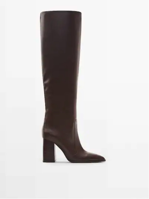 Bota Tacón Piel Massimo Dutti