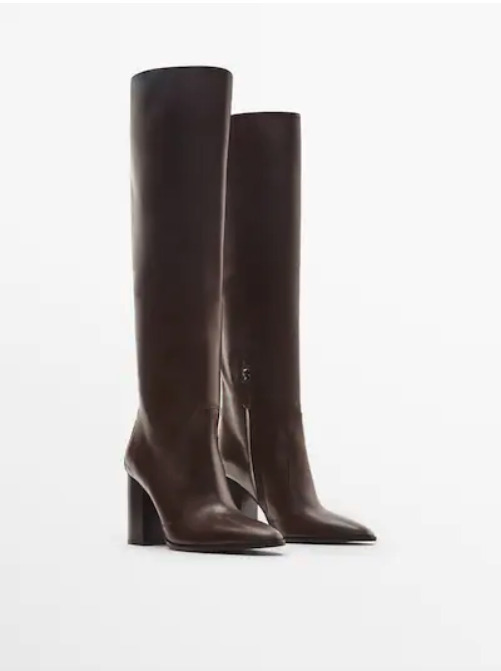 Bota Tacón Piel Massimo Dutti