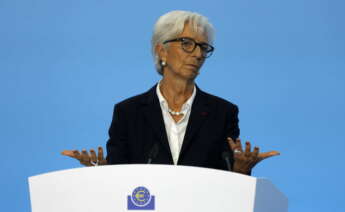 Frankfurt Am Main (Germany), 27/10/2022.- European Central Bank (ECB) President Christine Lagarde addresses a press conference following the meeting of the ECB Governing Council in Frankfurt am Main, Germany, 27 October 2022. (Alemania) EFE/EPA/RONALD WITTEK