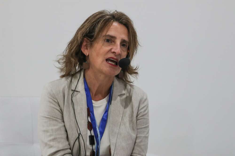 La vicepresidenta tercera y ministra para la Transición Ecológica, Teresa Ribera, en la COP27 en Egipto. Foto: EFE/EPA/SEDAT SUNA