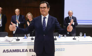 MADRID, 23/11/2022.- Antonio Garamendi ha ganado este miércoles las elecciones a la presidencia de la patronal CEOE con 534 votos a favor y seguirá un segundo mandato de cuatro años más al frente de los empresarios. EFE/ Juan Carlos Hidalgo