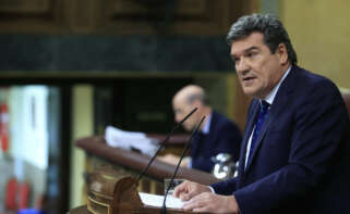 MADRID, 23/11/2022.- El ministro de Inclusión, Seguridad Social y Migraciones, José Luis Escrivá, interviene durante el pleno del Congreso que debate y vota, este miércoles, el proyecto de Presupuestos Generales del Estado de 2023. EFE/ Zipi
