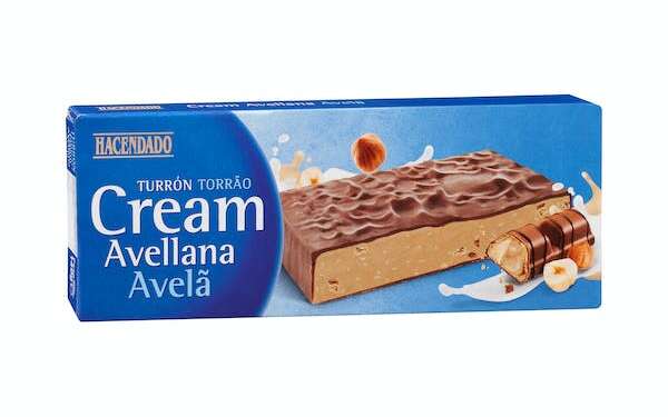 Una caja del turrón de crema de avellanas de Mercadona